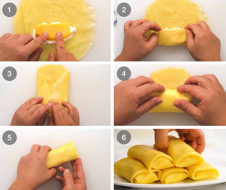 How to roll Mango pancakes